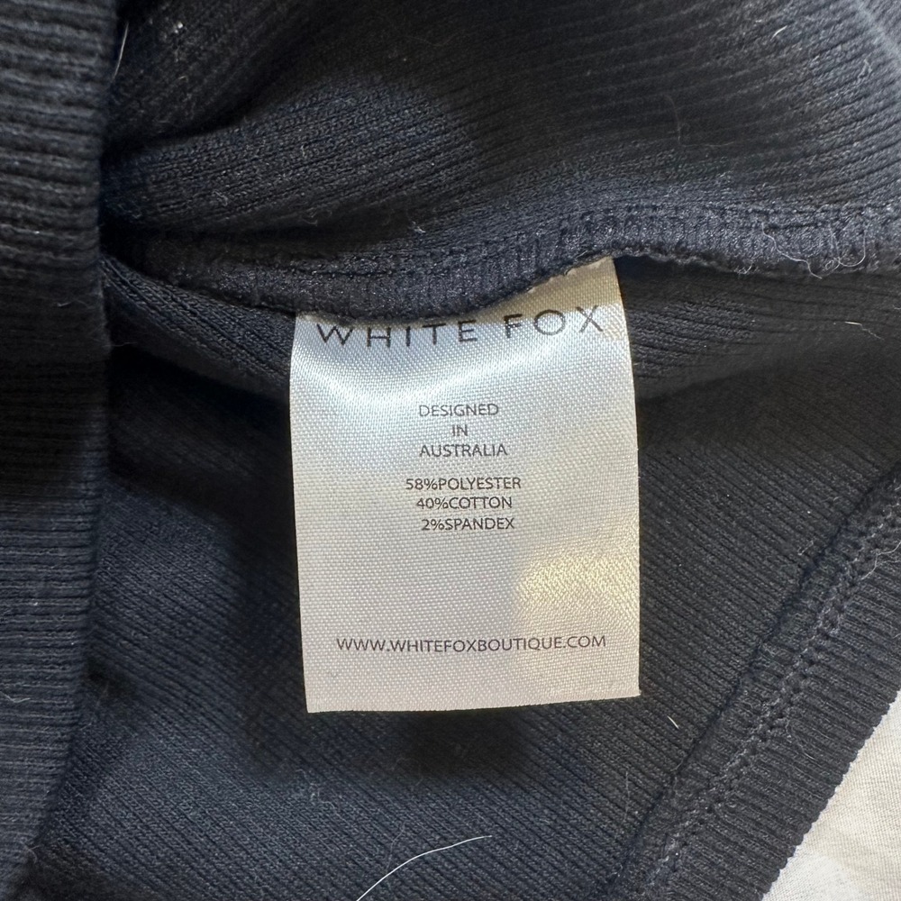 White Fox Cherry Logo Ribbed Crop Tank Top Black Size Small - Picture 4 of 7